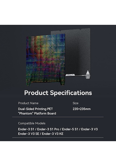 Geeroyoo Creality Ender Serisi İçin Pet+peı Kaplamalı Çift Taraflı Yazdırma Platformu - 235x235mm