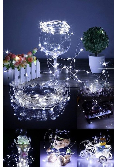 Buffer Pilli 5 Metre Dekoratif Peri Led Beyaz Aydınlatma Süsleme Lambası
