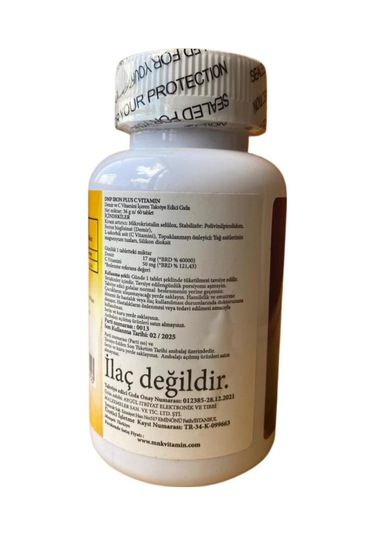 DMP Demir Iron Plus Vitamin C 60 Tablets + Hap Kutusu
