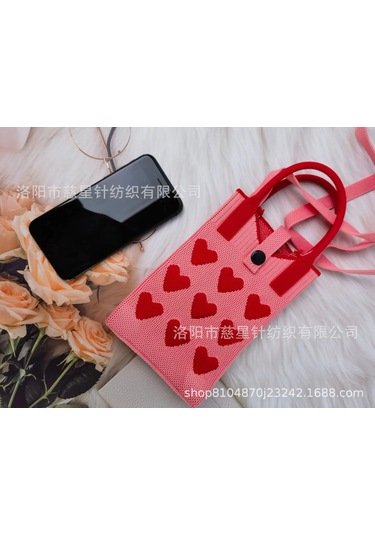 Yaz Sıcak Satış Sezon Örme Küçük Kare Çanta Kaliteli Çanta Crossbody Cep Watermelon Red Love-upgrade Button Kırmızı