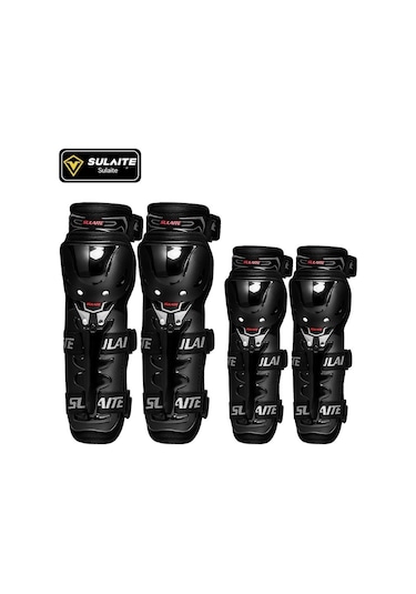 Motosiklet Sürme Diz Pedleri Spor Koruması Nefes Alabilen Bacak Pedleri Dirsek Dirsekleri Siyah