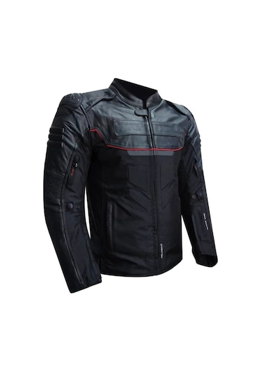 Ebakbak Reflektörlü 4 Mevsim Deri 600-D Kumaş Motosiklet Montu