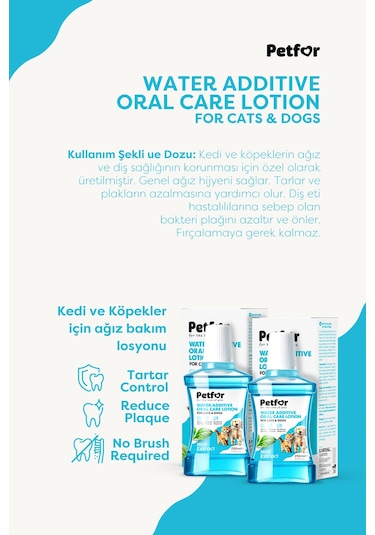 Kedi Ve Köpekler Ağız Bakım Losyonu 250 Ml X2 Adet