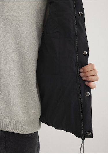 Mavi - Kapüşonlu Siyah Şişme Yelek 0110306-900