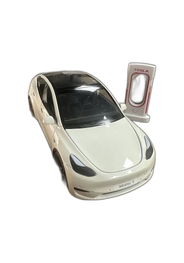 Tesla Model Y 1:24 Birebir Işıklı Maket Beyaz