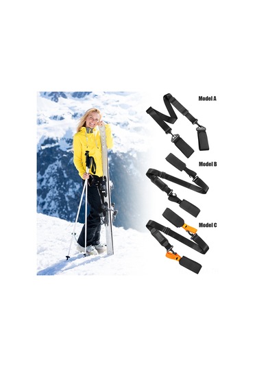 Geeksen Siyah D Modeli Kayak Taşı Sabitleyici Kayışları: Ayarlanabilir Omuz Kayışı, Nilon+eva Malzeme, Taşımayı Kolaylaştırır Diğer