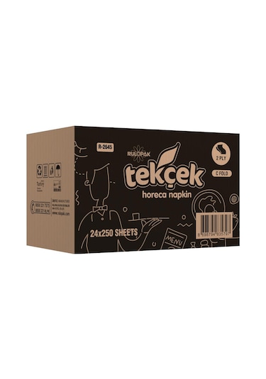 Rulopak Tekçek Horeca Masa Üstü Dispenser Peçete 11.5 X 19 Cm 250 Yaprak - 24 Adet 300402