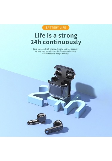 Novahub Tm10 Kablosuz Bluetooth Kulaklık: Şeffaf Kapaklı, 5.3 Bt, 13mm Hoparlör, 5 Saat Müzik Süresi, Siyah