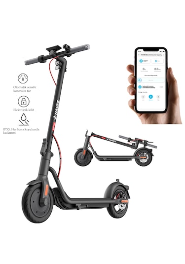 Navee V50i Pro Elektrikli Scooter 50 Km Menzil 25 Km Hız 700w Güç Siyah