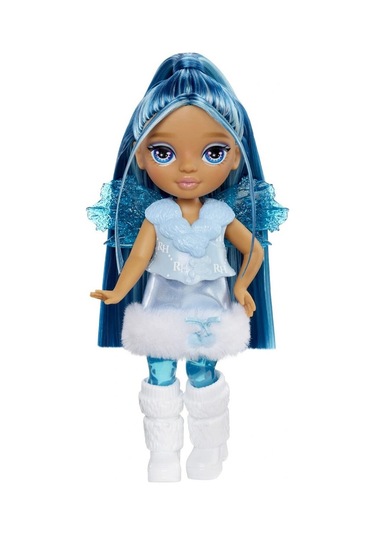 Kanatlı Mini Rainbow High Littles Gökkuşağı Perisi Bebeği Sapphire Bradshaw Oyuncak Seti Maviş Bebek - 14 Cm