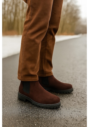 Growish Gre0157-2 Hakiki Süet Deri Kaydırmaz Koku Yapmaz Kalın Taban Chelsea Üst Kalite Bot Kahverengi Growish Gre0157-2 Hakiki Süet Deri Kaydırmaz Koku Yapmaz Kalın Taban Chelsea Üst Kalite Bot Kahverengi