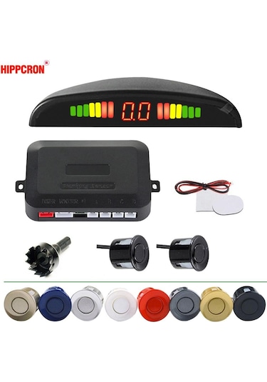 Mavi Hippcron Araba Park Sensörü Kiti 2 Sensörler 22mm Led Ekran Ters Radar Ses Uyarı Göstergesi Sistemi 8 Renk
