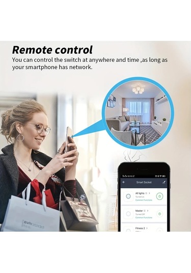 Motion003 4 Adet Akıllı Priz Tuya Wifi 16a Avrupa Standart Fiş Uzaktan Kumanda Alexa Google Home Uyumlu Sku 16a 4 Adet