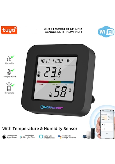 Tuya Destekli Wifi Akıllı Isı Ve Nem Sensörlü Ir Kuman