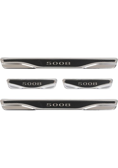 Peugeot 5008 Uyumlu Kapı Eşiği Karbon Krom 4 Parça