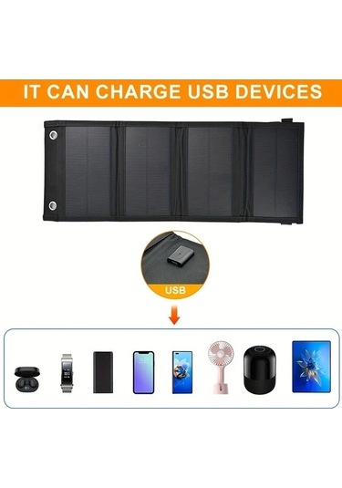 Besthome1 Dream011 4 Katlı Güneş Paneli 48.18x18.49 Cm Usb Power Bank, Kamp Şarj Cihazı