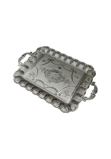 Gümüş İşlemeli Sunum Tepsisi 29cm X 45cm 709756