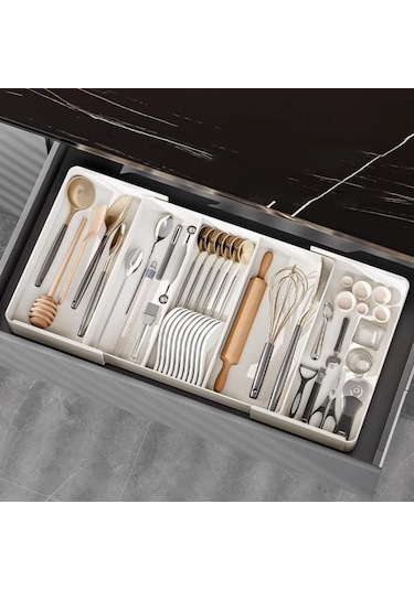 Teleskopik Sofra Saklama Kutusu Sınıflandırma Organizasyonu Genişletilebilir Büyük Kap Çok Bölmeli Sofra Tepsisi Kaşıklık 56873469