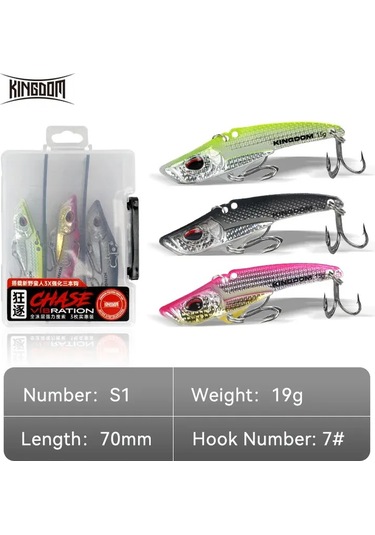 Kingdom 4008 Yapay Titreşimli Balık Yemi 3lü Paket - Set1, 19g