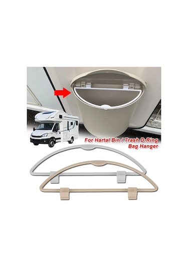 Willowhaven Beige 1 Adet Rv Kapı Çöp Kutusu D-ring Askılı Dayanıklı Çöp Kovası Bej