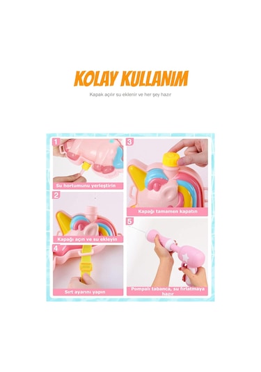 Sırt Çantalı Sırta Takılabilen Pompalı Su Tabancası 2000ml Kapasite - Çok Renkli