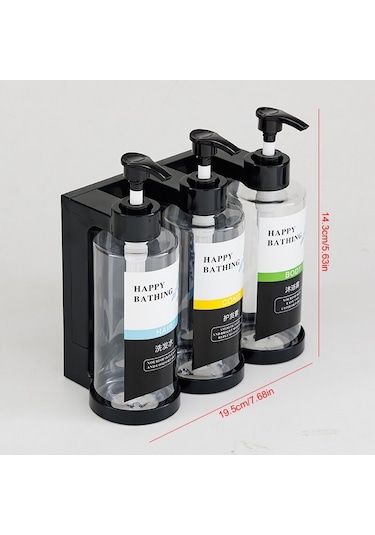 3pcs-clear-duş Şampuan Dispenseri Seti 3x300ml Duvara Monte Pompa Şampuan Kremi Vücut Konteyner Dispenseri Tutucu İle