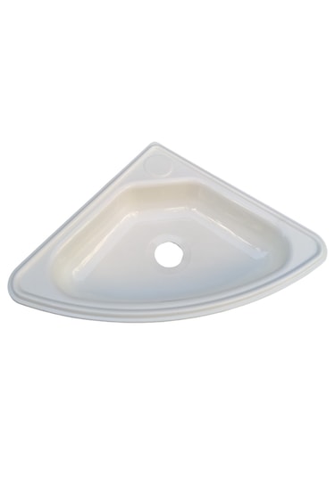 Üçgen Evye Lavabo. Tekne Evyesi. Karavan Evyesi. Beyaz 30x30cm