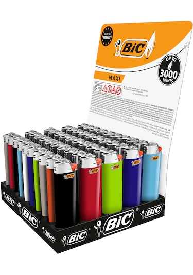 Bic J6 Taşlı Maxi Çakmak 50 Adet