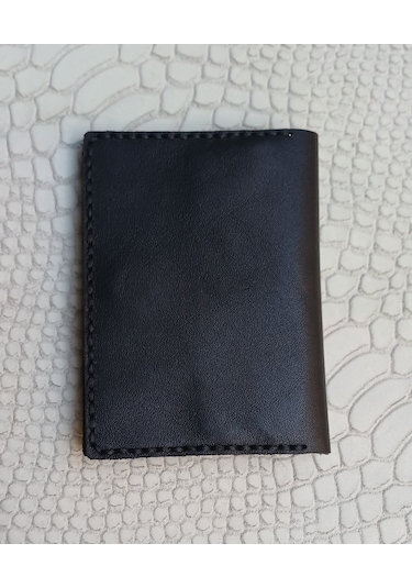 Durush Collection Tasarım Gerçek Deri Siyah El İşlemeli Kartlık