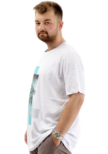 Battal Beden Erkek Pamuklu T-shirt Yumuşak Dokulu Baskılı Francıs