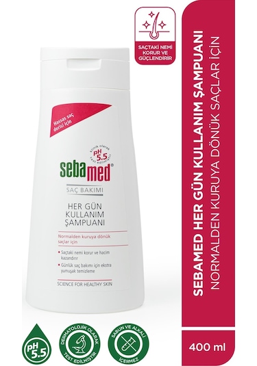Sebamed Besleyici Onarıcı Kuru ve Hassas Saç Tipine Özel Her Gün Kullanım Günlük Saç Bakım Şampuanı 400 ML