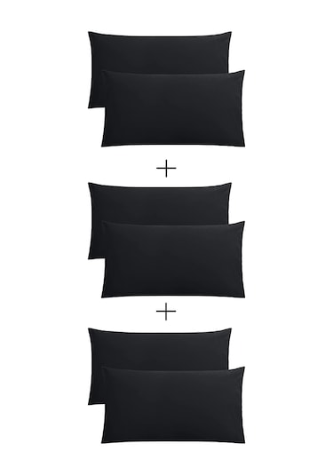 Stella Flavo 6'lı Yastık Kılıfı 50x70+20 Cm Kapaklı Siyah