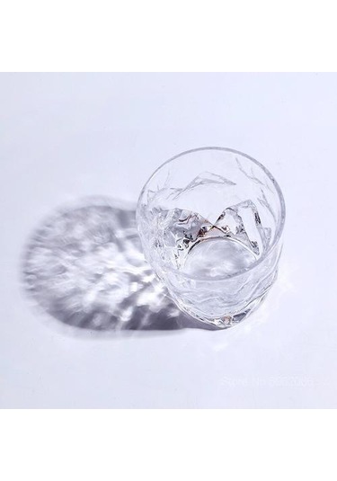 2 Adet Viski Cam Kristal Düzensiz Çek Ağır Viski Tumbler Likör Şarap Kupası Yaratıcı Kaya Gözlük Gravür Açık Gri