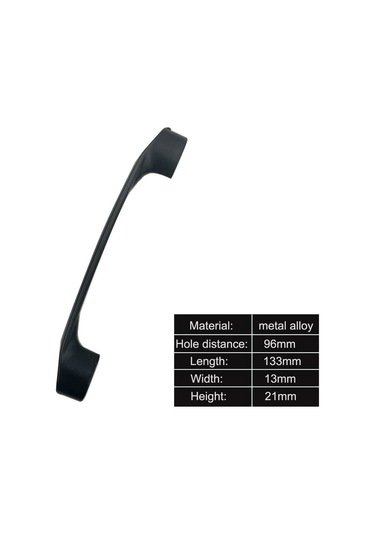 12 Adet Siyah Mutfak Kapı Kolu 96mm Çinko Alaşımlı Çekmece Kapı Kolları