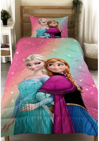 Elsa Ve Anna Dijital Baskı Yorgan Ve Yastık Kılıfı
