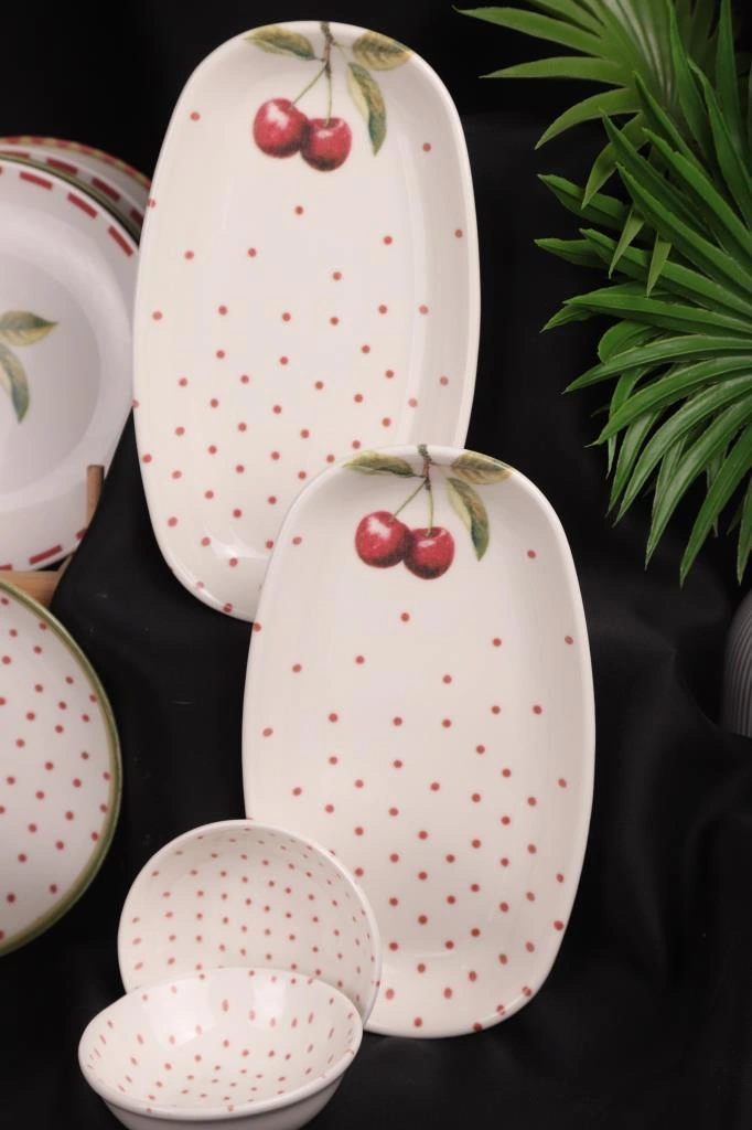 Bambum By Bambum Cherish 14 Parça Porselen Kahvaltı Takımı Kahvaltı Seti Kahvaltılık- Sunum Seti Beyaz