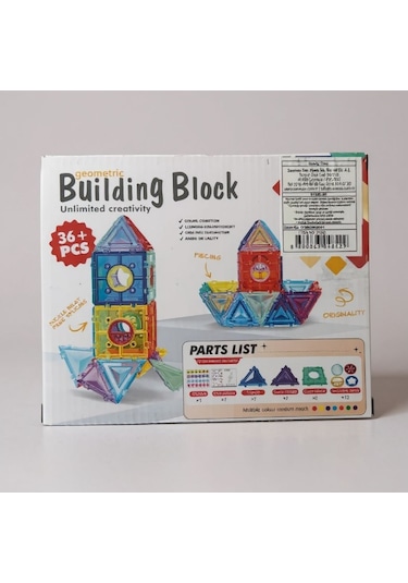Sunman Geometric Building Block Manyetik İnşaat Seti 36 Parça