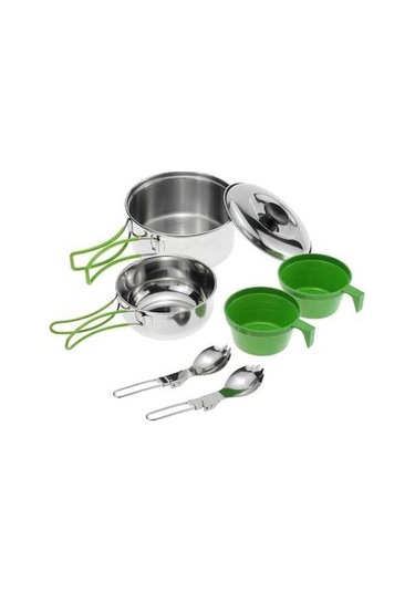 Createtech Yürüyüş Tencere Seti, Taşınabilir Skycity Çok Renkli Kamp Kase, Paslanmaz Çelik Çantalı Çok Renkli