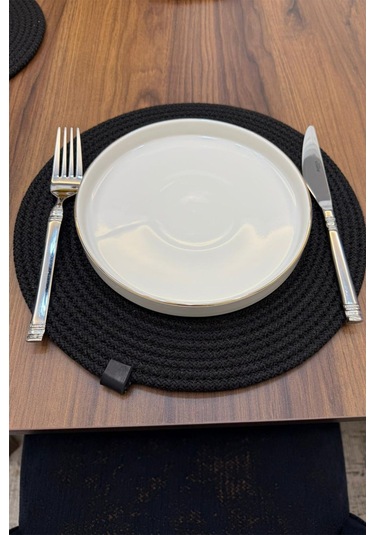 Jüt ,amerikan Servis Takımı, 6 Supla, 1 Runner , Supla Takımı, Modern Lüx Sunum Siyah