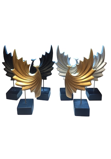 18cm -35cm Ebatlarında Kırılmaz Sarı Renk 2li Tavus Kuşu Biblosu