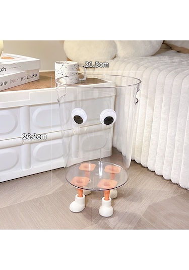 Yeni Yaratıcı Çöp Kovası Şeffaf Çöp Kutusu Gözler + Ayaklar Büyük Boy Şeffaf