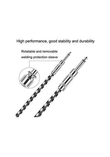 Sones 5m 2 Düz Başlı 6,35mm Gitar Kablosu Oksijensiz Bakır Çekirdekli Ts Büyük İki Çekirdekli Kablo