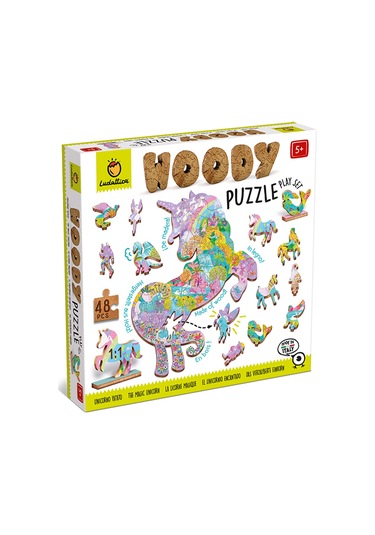 Ahşap Puzzle - Unicorn Canlı Renkler