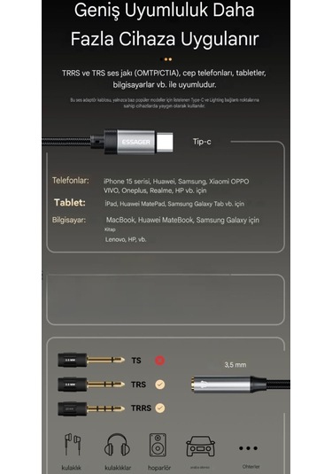 Essager Type-c To Lightning 60w Hızlı Adaptör Çevirici
