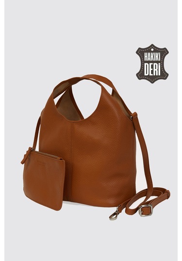 Hakiki Deri Kadın El Çantası Taba Smr9200-2 Taba