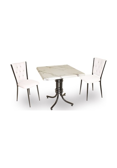 Beymobilya Buket Werzalit Kare Esb-Kapitoneli 2Li Mutfak Masa Takımı