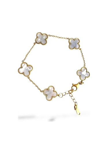 Çift Taraflı Vnclf Model Çelik Bileklik Altın - Gümüş