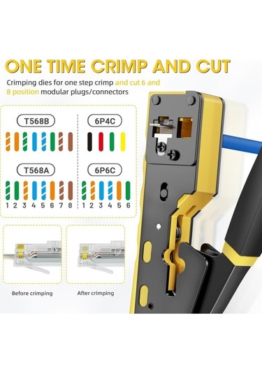 Primex Px-8070y Rj45/rj11 Cat6/cat7, Yeni Nesil Ez Rj45 Pense Cat6 Cat7, Yeni Nesil Pense Cat7 Bıçaklı