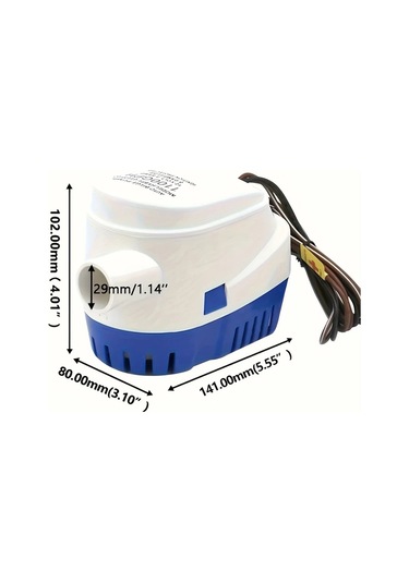 Chuangyinshop 1pc 1100gph 12v Otomatik Dalgıç Sintine Pompası Tekne Yat Deniz Uçağından Su Hızlı Tahliye Entegre Şamandıra Anahtarlı
