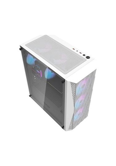 Zoko Melody White 4x12 CM Fanlı Temperli Cam Mesh Panel Bilgisayar Kasası